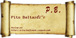 Pits Baltazár névjegykártya